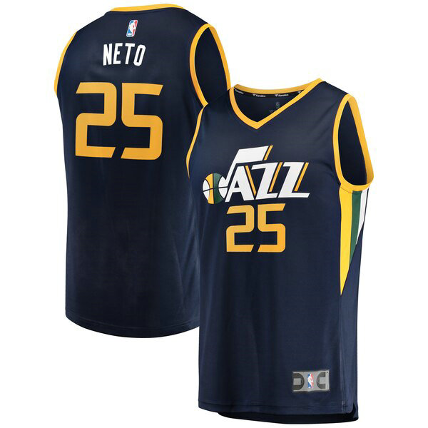Camiseta Raul Neto 25 Utah Jazz Icon Edition Armada Hombre